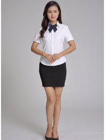 女式短袖襯衣 V領