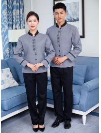 保潔服立領(lǐng)一?？刍ㄟ?灰色