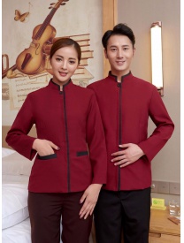 保潔服一粒扣 紅色